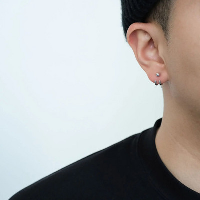 Meeste Ehted Punk Mehed Naiste Väikesed rõngaskõrvarõngad Hüpoallergeenne Hõbedavärvi Ümarkõrvarõngad Ehted Pendientes Mujer