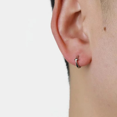 Meeste Ehted Punk Mehed Naiste Väikesed rõngaskõrvarõngad Hüpoallergeenne Hõbedavärvi Ümarkõrvarõngad Ehted Pendientes Mujer