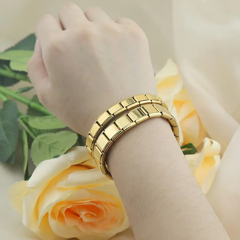 Hapiship 2024 uued meeste/naiste ehted, laius 7/9/13 mm Itaalia elastne võlukäevõru, moodne roostevabast terasest käevõru ST-Top