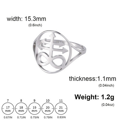 Skyrim Sigil Of Lucifer Sõrmus roostevabast terasest sõrmused Saatana pitser Saatana Leviathan Cross Amulett Ehted naistele Meestele