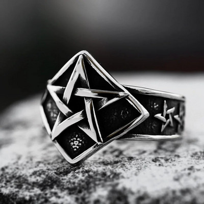 Beier New Store 316L prsten s vikinškim simbolom od nehrđajućeg čelika Visokokvalitetni punk biciklistički prsten s pentagramom za muškarce, modni poklon LLBR8-371R