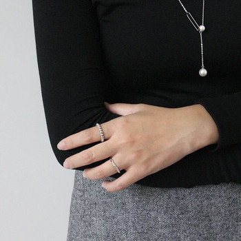 XIYANIKE Моден сребърен пръстен за пръсти за жени Творчески геометрични кръгли мъниста Парти аксесоари Бижута Adjustale