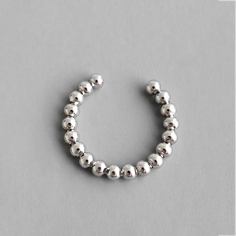 XIYANIKE mood hõbedase värvi sõrmesõrmus naistele loomingulised geomeetrilised ümmargused helmed peoaksessuaarid ehted, reguleeritav