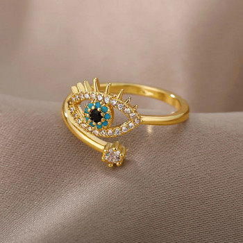 Τυχερά τουρκικά δαχτυλίδια του κακού ματιού για γυναίκες που ανοίγουν ρυθμιζόμενο δαχτυλίδι από ανοξείδωτο ατσάλι 2024 Trend κοσμήματα πολυτελείας για ζευγάρια