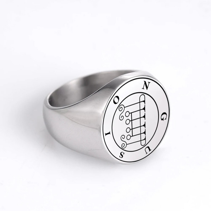 Dreamtimes Sigil Demon Seal gredzeni vīriešiem Lesser Key of Solomon GUSION Amulet King Asmoday Talisman nerūsējošā tērauda rotaslietas dāvana