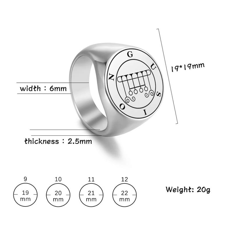Dreamtimes Sigil Demon Seal gredzeni vīriešiem Lesser Key of Solomon GUSION Amulet King Asmoday Talisman nerūsējošā tērauda rotaslietas dāvana