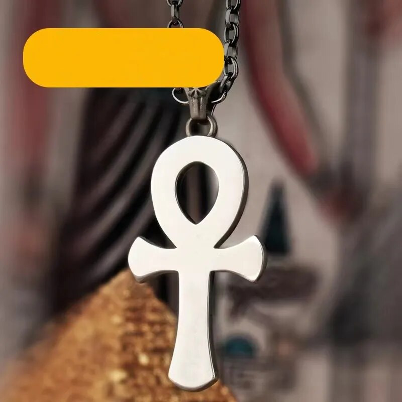 Život drevnog egipatskog faraona Anka Križ Ogrlica od nehrđajućeg čelika Anubis Totem Privjesak Muški amulet Nakit Kožni lanac od užeta
