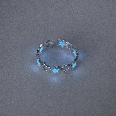 Reguliuojami Punk Noctilucent Mieli Žvaigždės Širdies Meilės Žiedai Šviečiantys Tamsoje Šviečiantys Vyrai Moterų Dovanos Mylėtojai Helovino vakarėlis