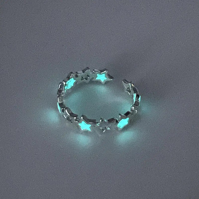 Reguliuojami Punk Noctilucent Mieli Žvaigždės Širdies Meilės Žiedai Šviečiantys Tamsoje Šviečiantys Vyrai Moterų Dovanos Mylėtojai Helovino vakarėlis