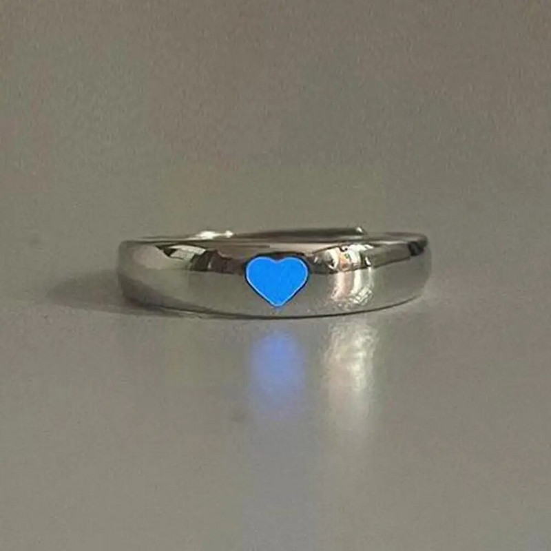 Reguliuojami Punk Noctilucent Mieli Žvaigždės Širdies Meilės Žiedai Šviečiantys Tamsoje Šviečiantys Vyrai Moterų Dovanos Mylėtojai Helovino vakarėlis