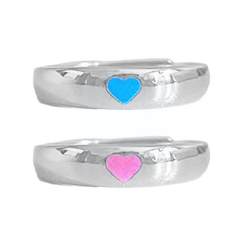 Reguliuojami Punk Noctilucent Mieli Žvaigždės Širdies Meilės Žiedai Šviečiantys Tamsoje Šviečiantys Vyrai Moterų Dovanos Mylėtojai Helovino vakarėlis