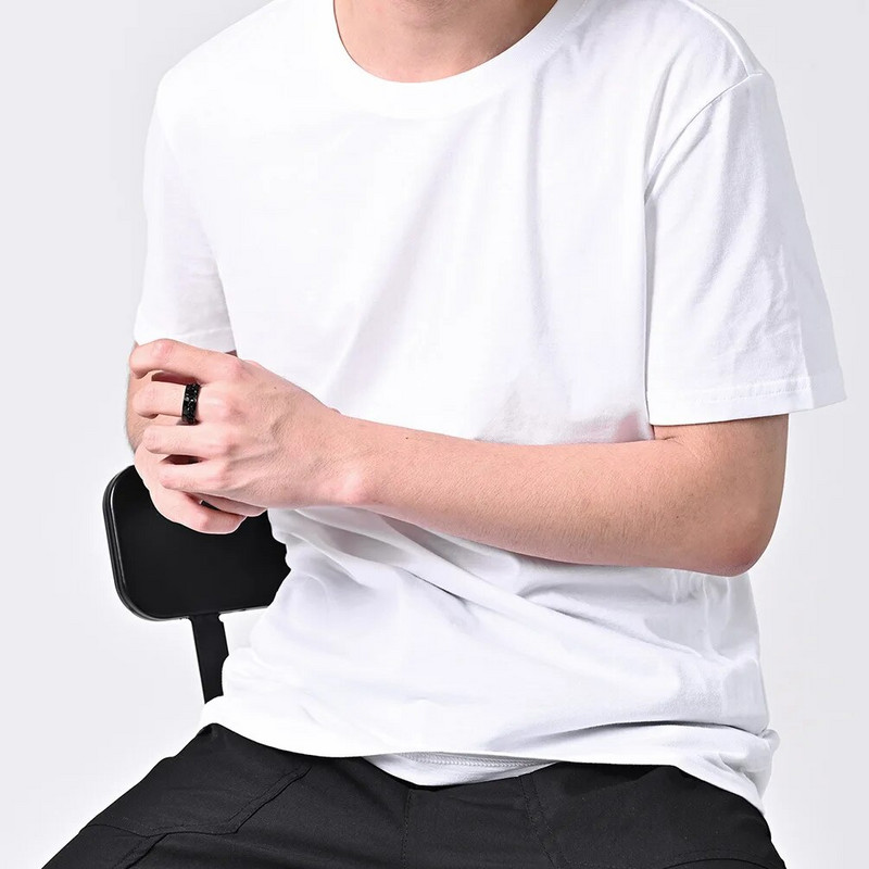 Rooma numbrid, roostevabast terasest kett, pöörlev ärevus, mustad sõrmused meestele, metallist vurr Anillos De Hombre