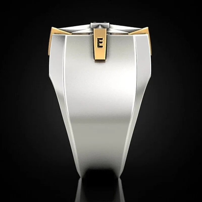 Retro vikinški nautički kompas prsten s pečatom, muški zlatni dvobojni prstenovi od nehrđajućeg čelika, modni vintage nakit za muškarce