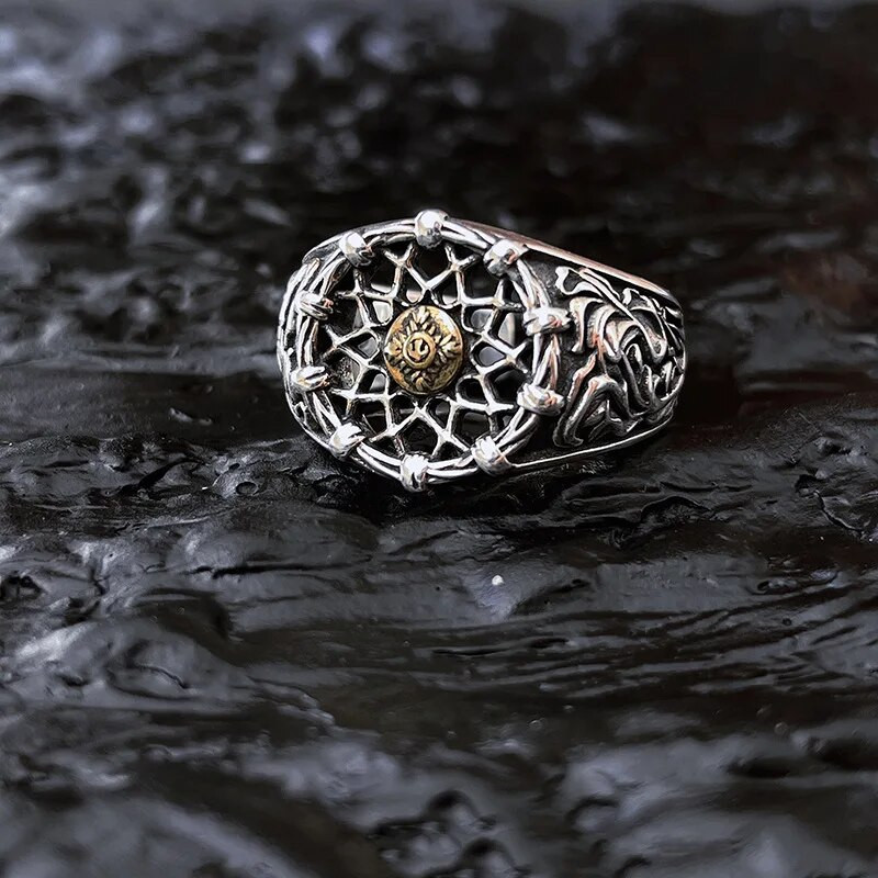 Νέα άφιξη Ρετρό σταυρός λουλούδι Ταϊλανδέζικο ασημένιο ανδρικό δαχτυλίδι Αξεσουάρ κοσμήματα Δώρα γενεθλίων που δεν ξεθωριάζουν ποτέ φτηνά