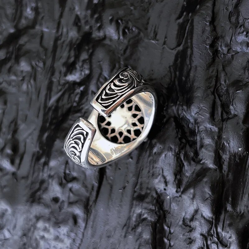 Νέα άφιξη Ρετρό σταυρός λουλούδι Ταϊλανδέζικο ασημένιο ανδρικό δαχτυλίδι Αξεσουάρ κοσμήματα Δώρα γενεθλίων που δεν ξεθωριάζουν ποτέ φτηνά