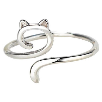 Ρυθμιζόμενο δαχτυλίδι με νήμα για τον αντίχειρα Δαχτυλίδι Cat Kitty Ears Ρυθμιζόμενο μέγεθος Δαχτυλίδι με βελονάκι για αρχάριους Πλέξιμο με βελονάκι Δώρο δοκιμής δαχτυλιδιών