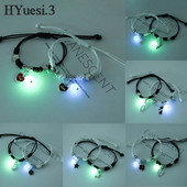 2kom svjetleće mačje zvijezde, mjesečev križ, set narukvica s privjescima za par, podesiva narukvica od pletenog užeta, narukvica prijateljstva za žene, muškarce, ljetni dar
