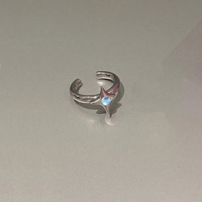 Vintage Irregular Cross Star avatud sõrmus naistele Meestele Punk Gooti Sliver värvi reguleeritav paarisõrmused Y2K Egirl ehe kingitus