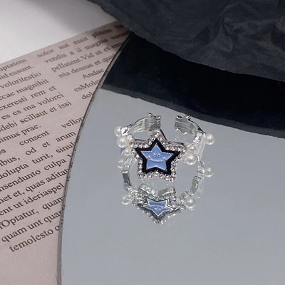 Vintage Irregular Cross Star avatud sõrmus naistele Meestele Punk Gooti Sliver värvi reguleeritav paarisõrmused Y2K Egirl ehe kingitus