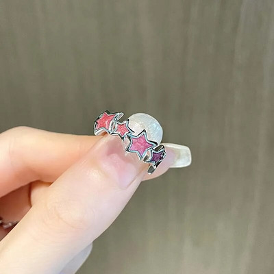 Vintage Irregular Cross Star avatud sõrmus naistele Meestele Punk Gooti Sliver värvi reguleeritav paarisõrmused Y2K Egirl ehe kingitus