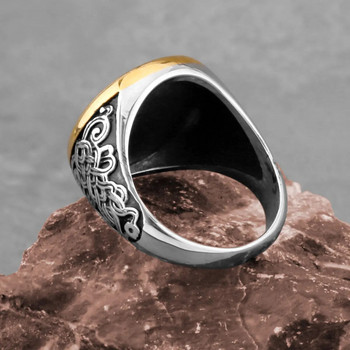 Мъжки пръстен Viking Valknut от неръждаема стомана Пръстен с амулет с келтски възел Хип-хоп Байкър Пънк Творчески подарък Северни бижута на едро