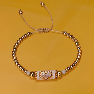 Μπρασελέ Heart Miyuki Χειροποίητο υφαντό ρυθμιζόμενο σκληρές επίχρυσες χάντρες για γυναίκες Μόδα κοσμήματα Summer Love Beach Boho Δώρο