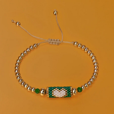 Μπρασελέ Heart Miyuki Χειροποίητο υφαντό ρυθμιζόμενο σκληρές επίχρυσες χάντρες για γυναίκες Μόδα κοσμήματα Summer Love Beach Boho Δώρο