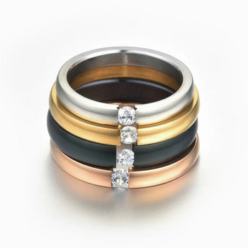 Πολυτελές δαχτυλίδι από ανοξείδωτο ατσάλι 2 χιλιοστών για γυναίκες Ανδρικό δαχτυλίδι γάμου με ένθετο ζιρκόνιο δώρο για την ημέρα του Αγίου Βαλεντίνου Γυναικείο στοιβαζόμενο δαχτυλίδι