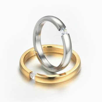 Πολυτελές δαχτυλίδι από ανοξείδωτο ατσάλι 2 χιλιοστών για γυναίκες Ανδρικό δαχτυλίδι γάμου με ένθετο ζιρκόνιο δώρο για την ημέρα του Αγίου Βαλεντίνου Γυναικείο στοιβαζόμενο δαχτυλίδι
