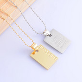 Κλασικό απλό χαραγμένο από ανοξείδωτο ατσάλι Στρατιωτικό κολιέ χρυσό χρώμα Ασημί χρώμα ορθογώνιο κρεμαστό κόσμημα αξεσουάρ