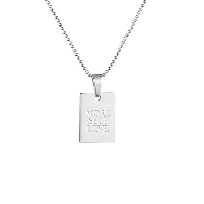 Κλασικό απλό χαραγμένο από ανοξείδωτο ατσάλι Στρατιωτικό κολιέ χρυσό χρώμα Ασημί χρώμα ορθογώνιο κρεμαστό κόσμημα αξεσουάρ