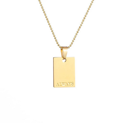 Κλασικό απλό χαραγμένο από ανοξείδωτο ατσάλι Στρατιωτικό κολιέ χρυσό χρώμα Ασημί χρώμα ορθογώνιο κρεμαστό κόσμημα αξεσουάρ