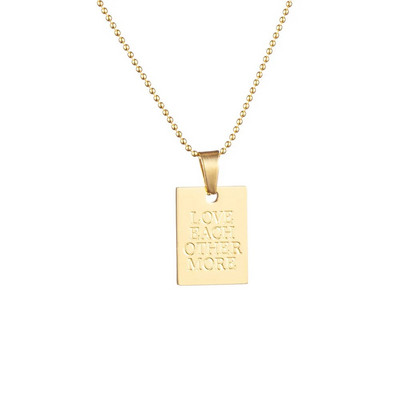 Κλασικό απλό χαραγμένο από ανοξείδωτο ατσάλι Στρατιωτικό κολιέ χρυσό χρώμα Ασημί χρώμα ορθογώνιο κρεμαστό κόσμημα αξεσουάρ