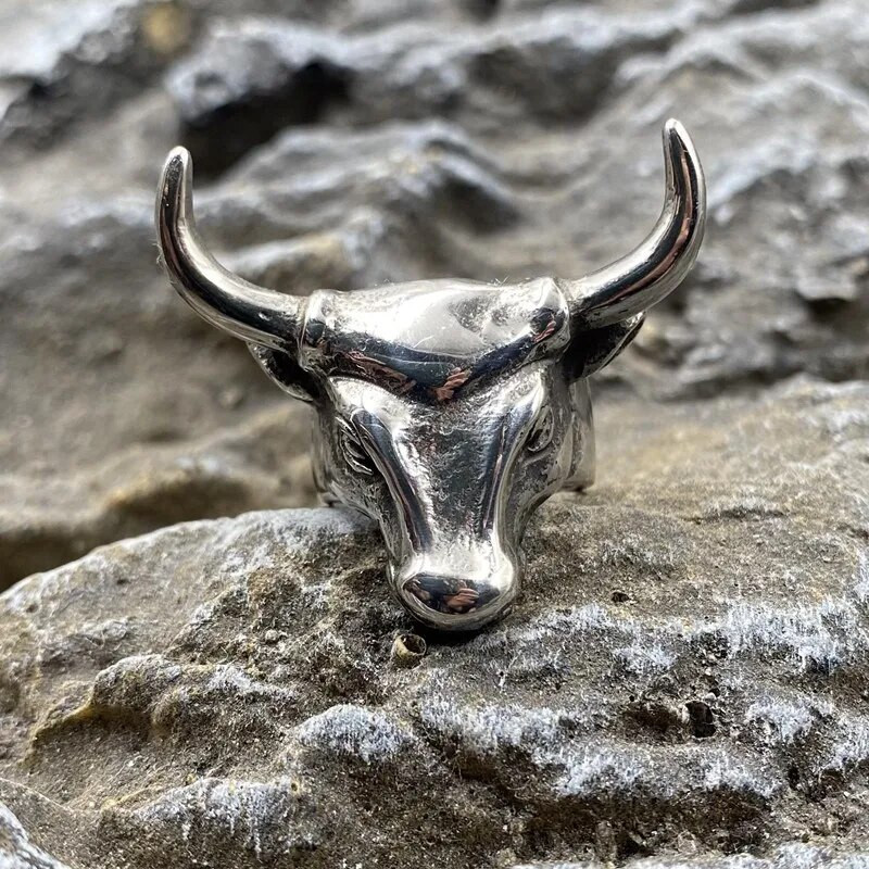 Bull Animals Domineering Vintage Wolf Δαχτυλίδι από ανοξείδωτο ατσάλι Punk Bikers Μόδα κοσμήματα Gothic Party Ανδρικά δαχτυλίδια Unisex Χονδρική