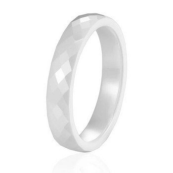 Нов 4 мм светлорозов черно-бял красив ръчно изрязан керамичен пръстен за жени Най-висококачествени бижута без драскотини Дамски пръстен