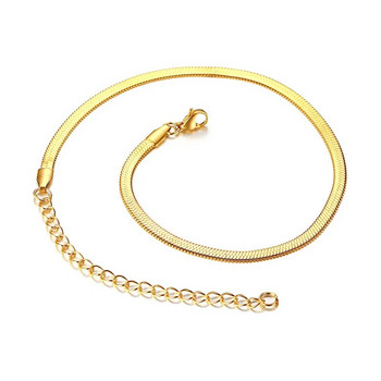 Κολιέ Snake Ανδρικά, Χρυσό Χρώμα Flat Snakes Κολιέ με αλυσίδα Layering Simple Link Choker Ανδρικά Γυναικεία Κοσμήματα 38cm - 60cm