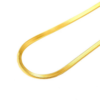 Змийска огърлица Мъже, златист цвят Плоски змии Верига Колиета Наслояване Проста рибена връзка Чокър Мъже Жени Бижута 38 см - 60 см