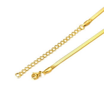 Κολιέ Snake Ανδρικά, Χρυσό Χρώμα Flat Snakes Κολιέ με αλυσίδα Layering Simple Link Choker Ανδρικά Γυναικεία Κοσμήματα 38cm - 60cm