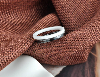 JeeMango Trendy 2mm Ασπρόμαυρα Κεραμικά δαχτυλίδια κοπής Κοσμήματα Δαχτυλίδια αρραβώνων για γυναίκες Anneaux Anillos JR19051