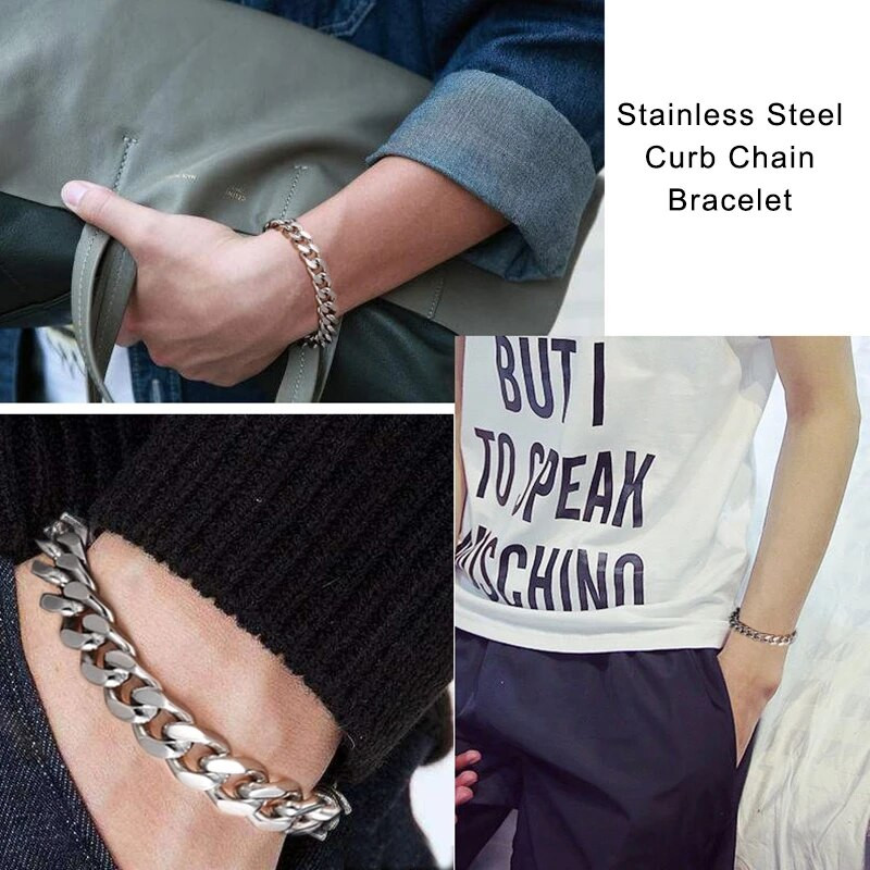 Mprainbow muškarci 3-11 mm vodootporne ogrlice s kubanskim lančićima od nehrđajućeg čelika za tatu, oca, oca, muža, najboljeg prijatelja, rođendanske božićne darove