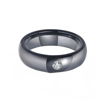 Модерен офис стил черен керамичен кристал брачен пръстен бижута за жени пръстен момичета със страз на едро