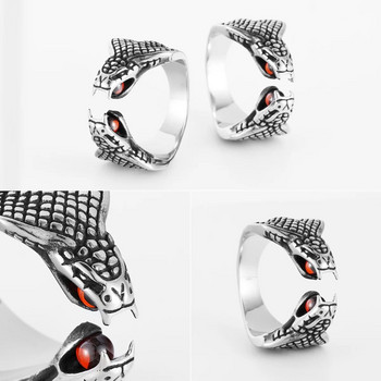 Мъже от неръждаема стомана Отворени пръстени Змия Животно Пънк Модерен за жени Мотоциклетисти Модни бижута Хелоуин Творчество Подарък на едро