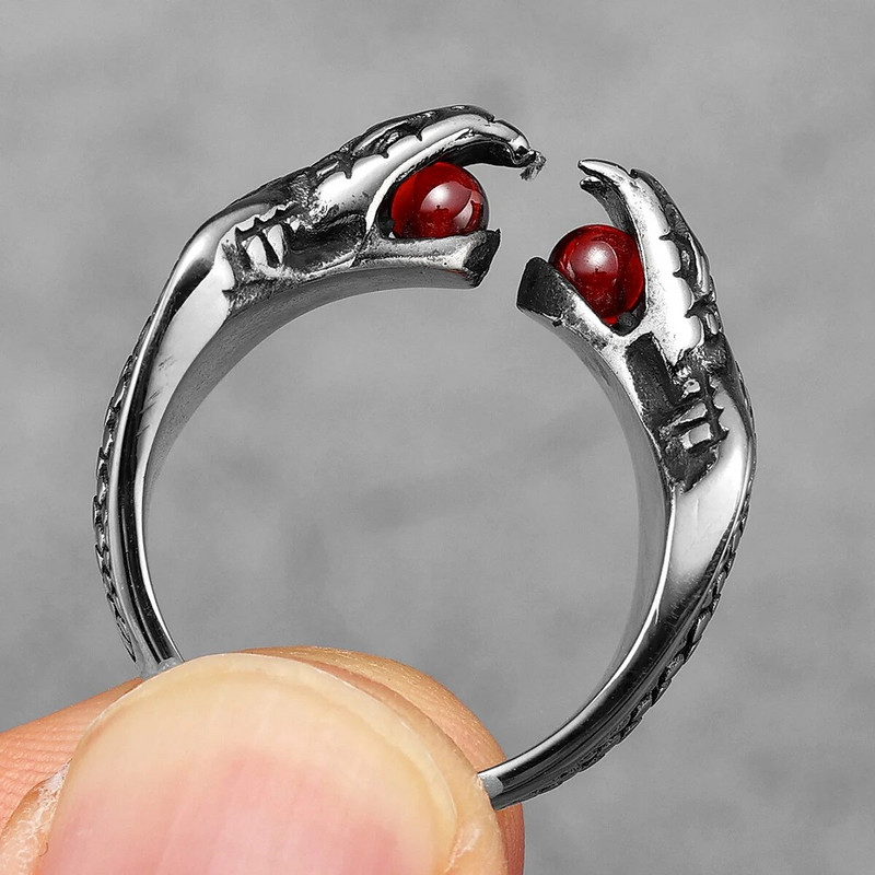 Nerūsējošā tērauda vīriešu atvērti gredzeni čūsku dzīvnieki panki moderns sievietēm motociklistu modes rotaslietas Helovīna radošuma dāvanu vairumtirdzniecība