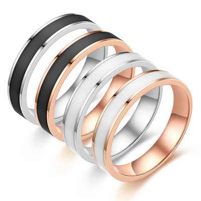 Модни пръстени за двойки Мъжки пръстени от неръждаема стомана за жени Годежни сватбени халки Годишнини Подаръци за рожден ден