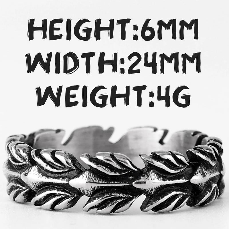 Lucky Olive Branch nerūsējošā tērauda vīriešu gredzeni Moderns panku amulets vīriešu puisim, bikeram, rotaslietas, radošuma dāvanu vairumtirdzniecība