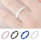 Modni tanki keramički prstenovi za žene Nakit Minimalistički, jednostavni, glatki, sjajni repni prstenovi koji ne blijede, plavi, ružičasti, crno-bijeli