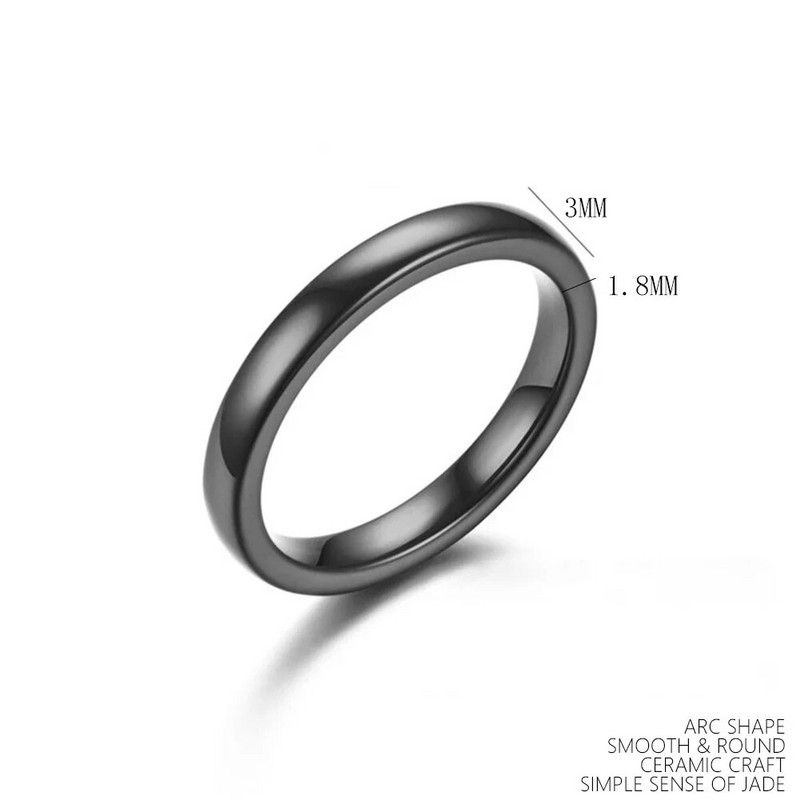 Modni tanki keramički prstenovi za žene Nakit Minimalistički, jednostavni, glatki, sjajni repni prstenovi koji ne blijede, plavi, ružičasti, crno-bijeli