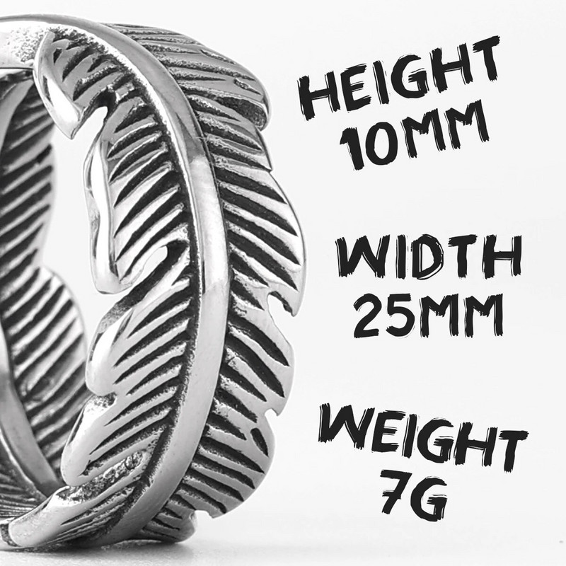 Vintage orlovo ptičje perje od nehrđajućeg čelika muški prstenovi punk amajlija za muškog dečka biciklista nakit kreativnost poklon veleprodaja