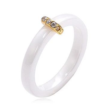 ZORCVENS Νέο Λείο Κεραμικό Δαχτυλίδι Κυβικό Ζιργκόνιο Ασπρόμαυρο Χρώμα Γυναικεία Κοσμήματα Αρραβώνα Δώρα γάμου για γυναίκες