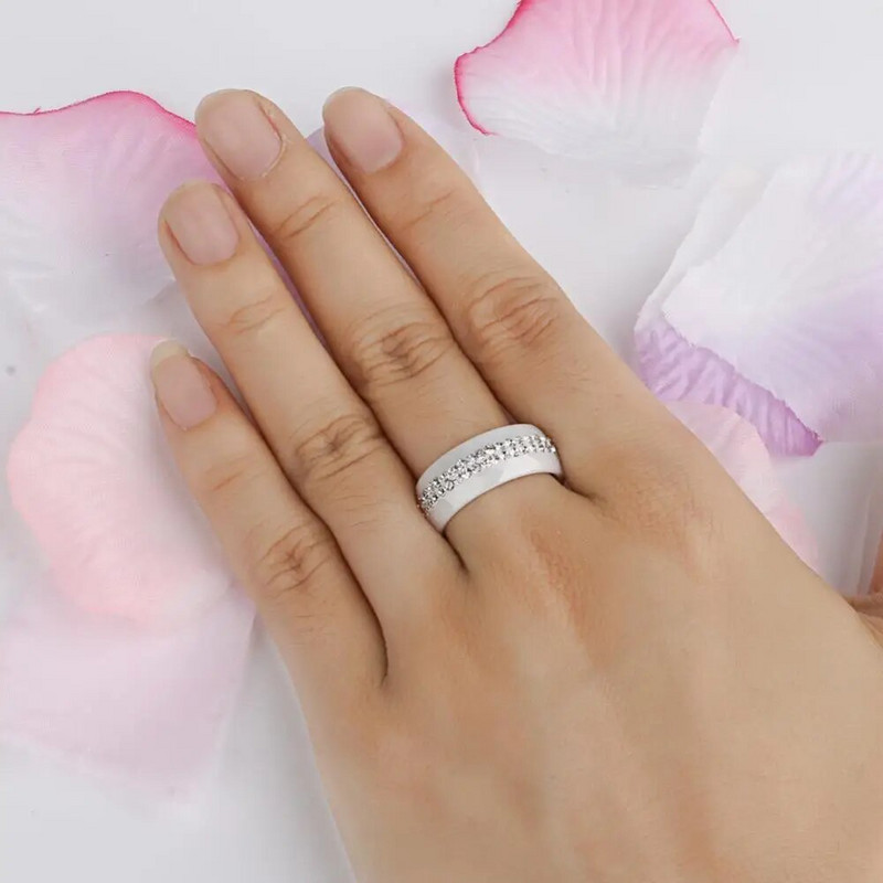 Kvaliteetsete naiste ehtesõrmuste hulgimüük, lihtsas stiilis Comly kristallist keraamilised sõrmused naistele